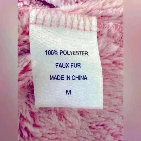 Saks Fifth Avenue Faux Fur Trim Robe in Pink Size Medium - Picture 10 of 10